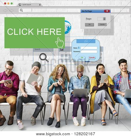 Click Here Membership Register Sign-up Subscribe Concept