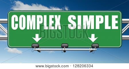 simple or complex keep it easy or simplify solve difficult problems with simplicity or complex solution no difficulty