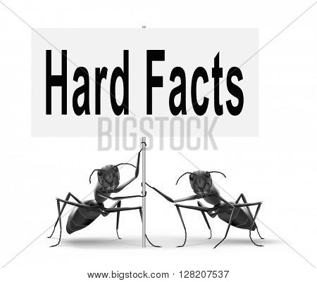 hard facts or proof, scientific proven fact, road sign billboard.