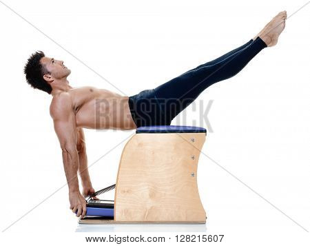 man fitness pilates exercices isolated
