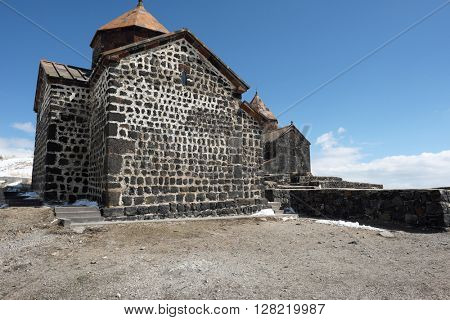 Ancient monastery Sevanavank on Lake Sevan, Armenia. Was founded in year 874.