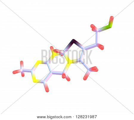 Thiamine or thiamin or vitamin B1 is a water-soluble vitamin of the B complex. 3d illustation