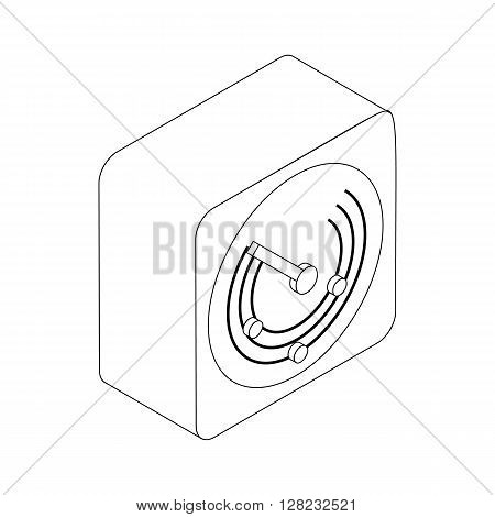 Radio location icon in isometric 3d style on a white background