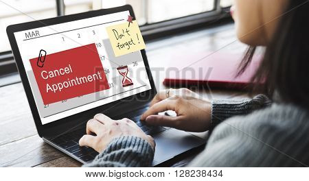 Cancel Appointment Note Calendar Planner Concept