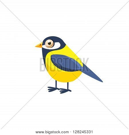 Tomtit Simplified Cute Illustration In Childish Flat Vector Design Isolated On White Background