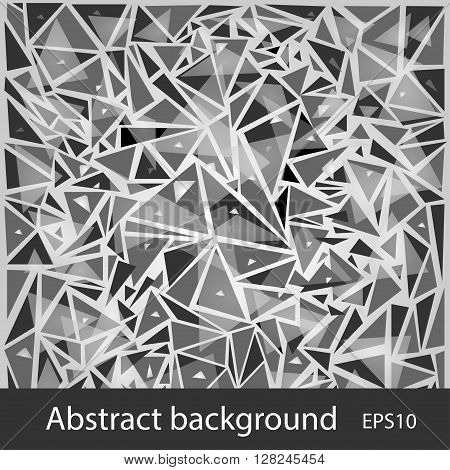 Abstract background with triangles of different sizes. Vector illustration.