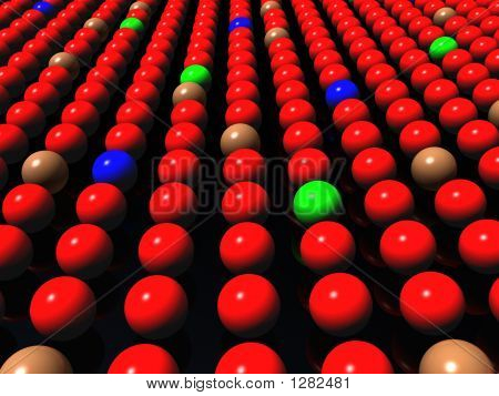 Palline colorate su sfondo nero, diversità