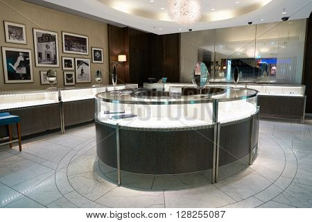 FRANKFURT, GERMANY - APRIL 07, 2016: Tiffany's store at Frankfurt Airport. Tiffany & Company is an American worldwide luxury jewelry and specialty retailer, headquartered in New York City