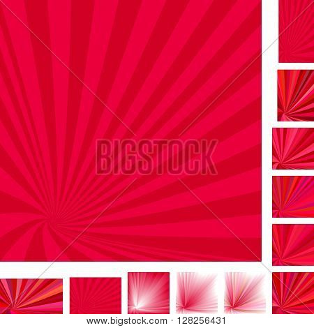 Red vector vortex design background set. Different color, gradient, screen, paper size versions.