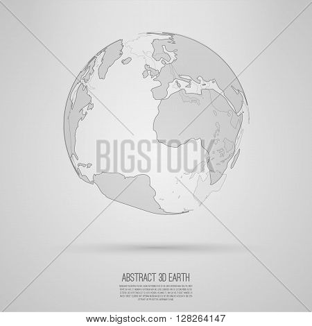 Abstract 3d world map  Vector earth globe  Decorative continents  Global network connection of planet