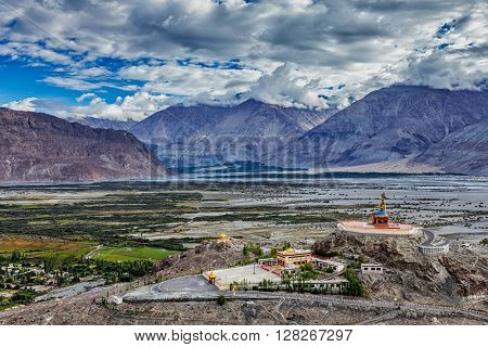 Maitreya Buddha statue  in Diskit gompa in Nubra valley, Ladakh, India