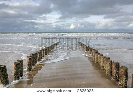 Beautiful clouds on the sea during a storm.