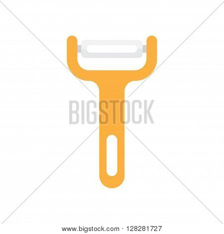 Peeler for cleaning fruits and vegetables style flat sketch vector illustration.