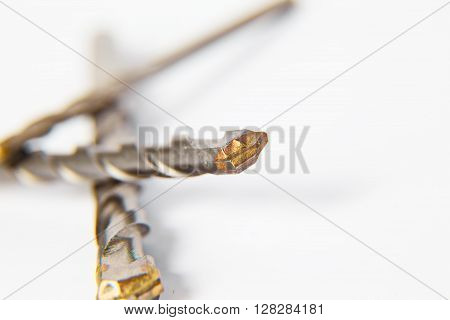 Drill bit for brick and concrete borer on a white background.