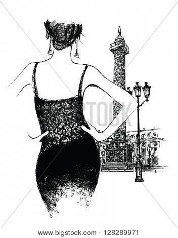Young woman fashion model 