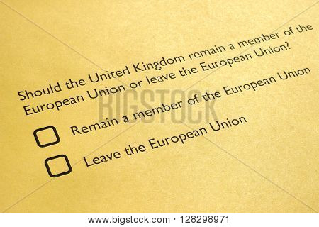 Brexit Referendum In Uk