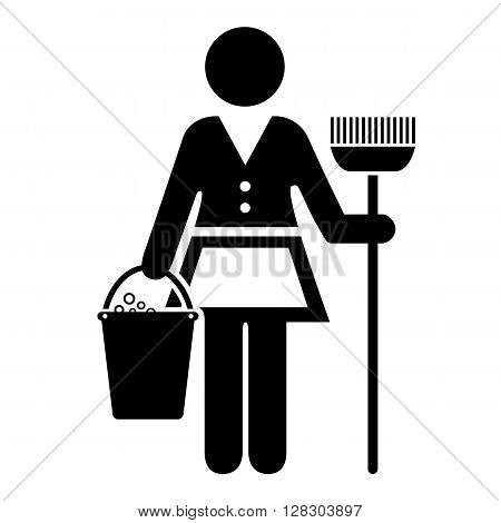 Maid vector icon isolated on white background
