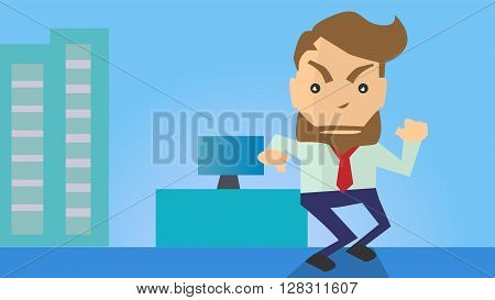 illustrated judgmental hipster pointing finger in cartoon condemnation