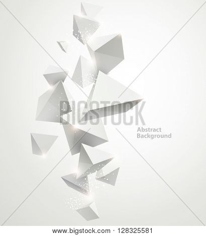 Abstract white background with geometric elements