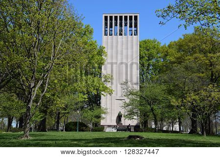 WASHINGTON, DC - APR 16: Robert Taft Memorial in Washington DC, as seen on April 16, 2016. It is a carillon dedicated as a memorial to US Senator Robert Taft, son of President William Howard Taft.