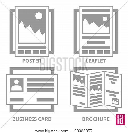 Vector POSM icons set illustration graphic design.