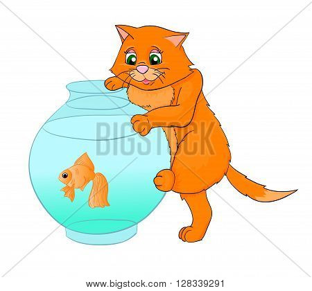 kat cartoon with isolation on a white background