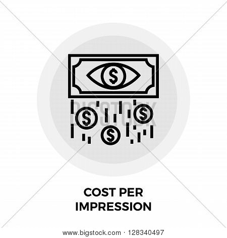 Cost Per Impression icon vector. Flat icon isolated on the white background. Editable EPS file. Vector illustration.