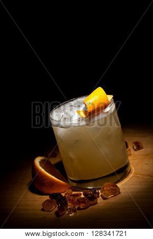 Whiskey Sour Cocktail - Bourbon with Lemon Juice, Sugar Syrup and Egg White