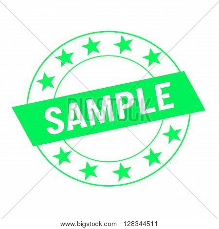 sample white wording on green Rectangle and Circle green stars