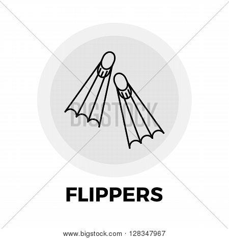 Flippers icon vector. Flat icon isolated on the white background. Editable EPS file. Vector illustration.