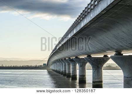 underneath clackmannanshire bridge by the river Forth