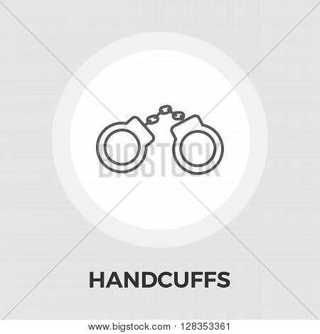 Handcuffs icon vector. Flat icon isolated on the white background. Editable EPS file. Vector illustration.
