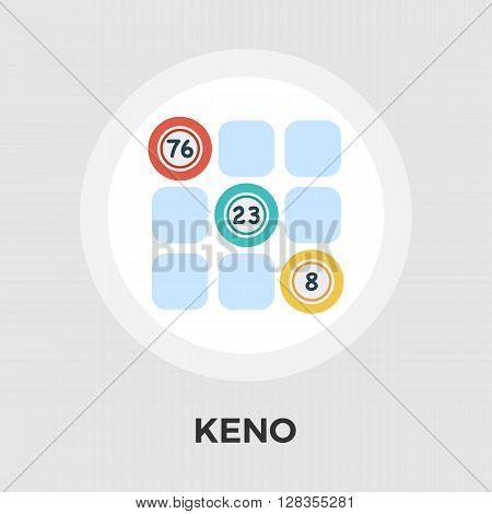 Keno icon vector. Flat icon isolated on the white background. Editable EPS file. Vector illustration.