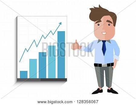Business man Speaker Conference illustrated vector flat