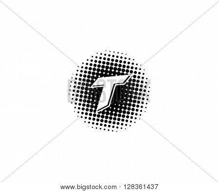 Dot Letter T Logo Music Design in black