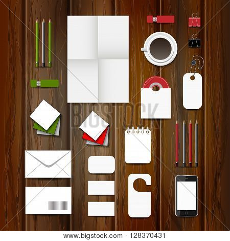 Corporate identity template set. Business stationery mock-up