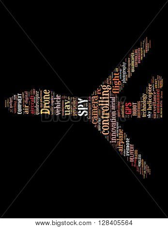 Drone Flying, Word Cloud Concept 3