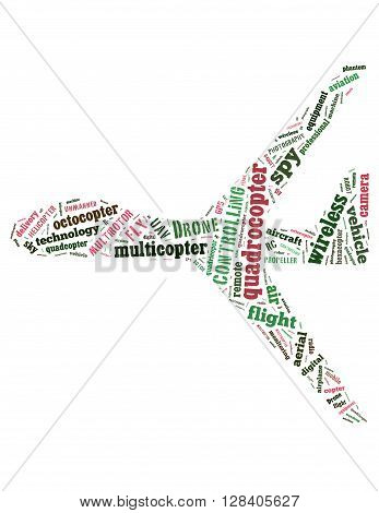 Drone Flying, Word Cloud Concept 6