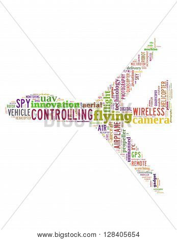 Drone Flying, Word Cloud Concept 7