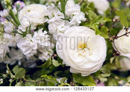 large white flower in a festive bouquet