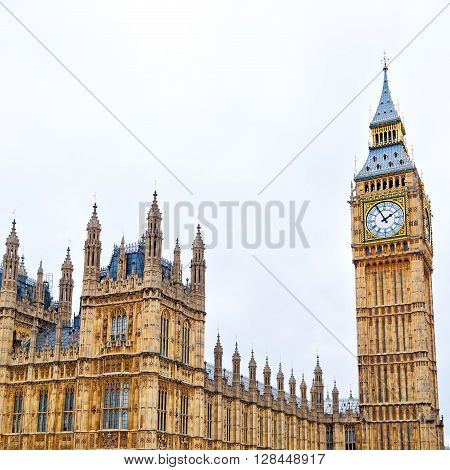 England  Aged City In London Big Ben And Historical Old Construction