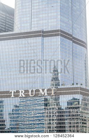 CHICAGO ILLINOIS - May 4 2016: Donald Trump Becomes the presumptive GOP nominee for the office of the President of the United States