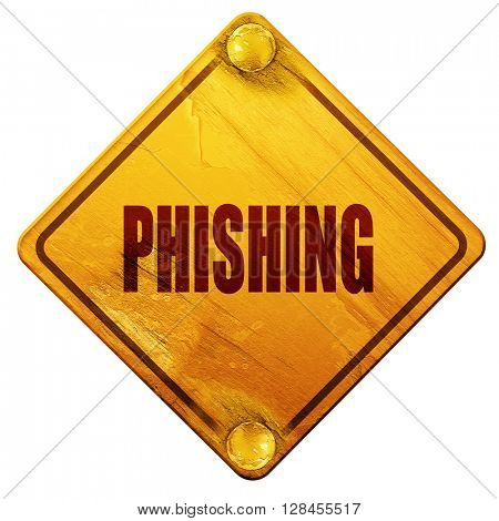 Phising fraud background, 3D rendering, isolated grunge yellow r