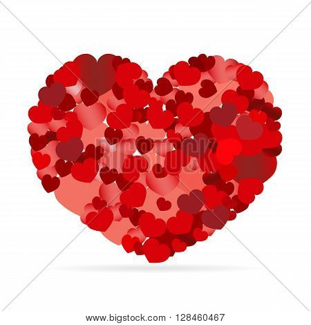 Valentines composition of the hearts. Vector illustration.