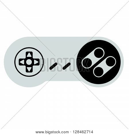 Retro Modern Console Controller For Old Video Games. Vector With White Background.