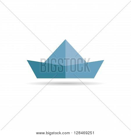 paper ship web icon illustration for mobile apps flat design cute baby picture on white background