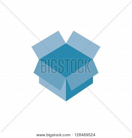 empty open box web icon illustration for mobile apps flat design cute baby picture on white background