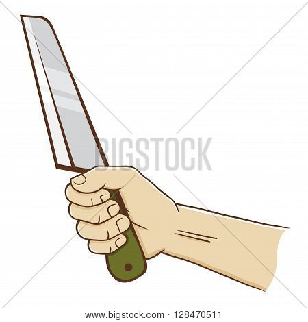 Vector stock of a hand holding a kitchen knife