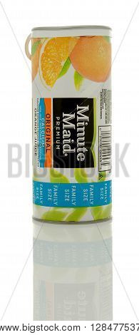Winneconne WI - 4 Mayl 2016: Package of Minute Maid oragne juice on an isolated background