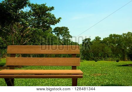 wooden bench chair at the park or garden